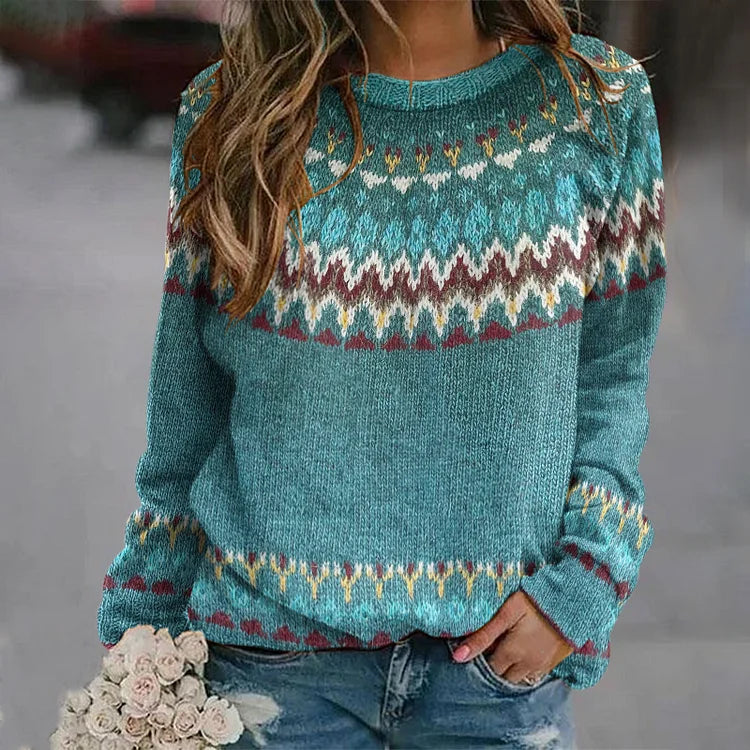 Cleo™ | Maglione con motivo a onde retrò
