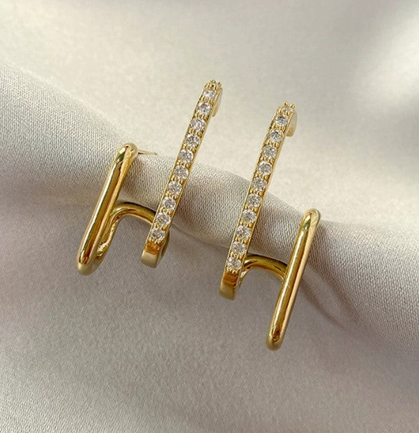 Orecchini in Oro 18K con Cristalli a Griffe