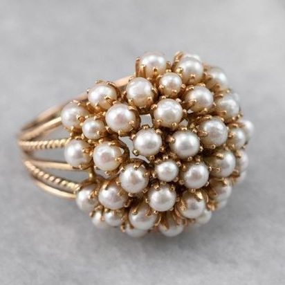 Anello con Perle Incassate