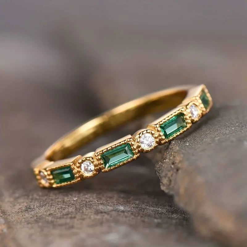 Anello in Zirconia Verde Vintage