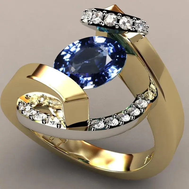 Anello vintage con zirconia blu