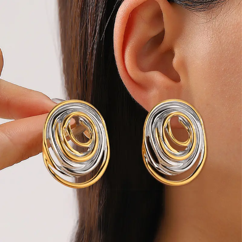 Orecchini vintage placcati oro e argento