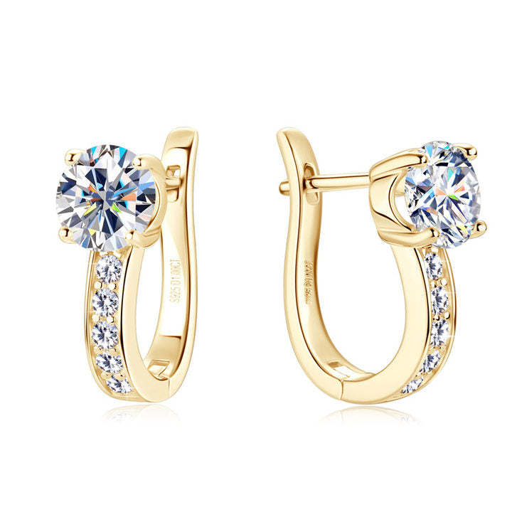Orecchini Huggie in Moissanite Kanal