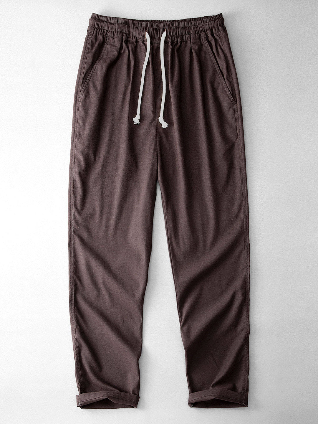Camicia in lino e cotone a maniche lunghe con tasca & pantaloni in lino a gamba dritta