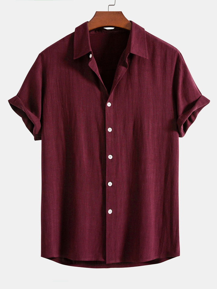 Camicia a bottoni in misto lino e rayon & Pantaloni in lino a gamba dritta