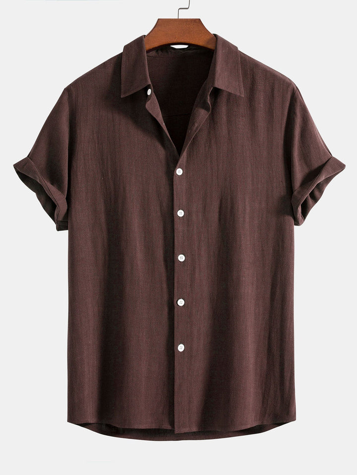 Camicia a bottoni in misto lino e rayon & Pantaloni in lino a gamba dritta