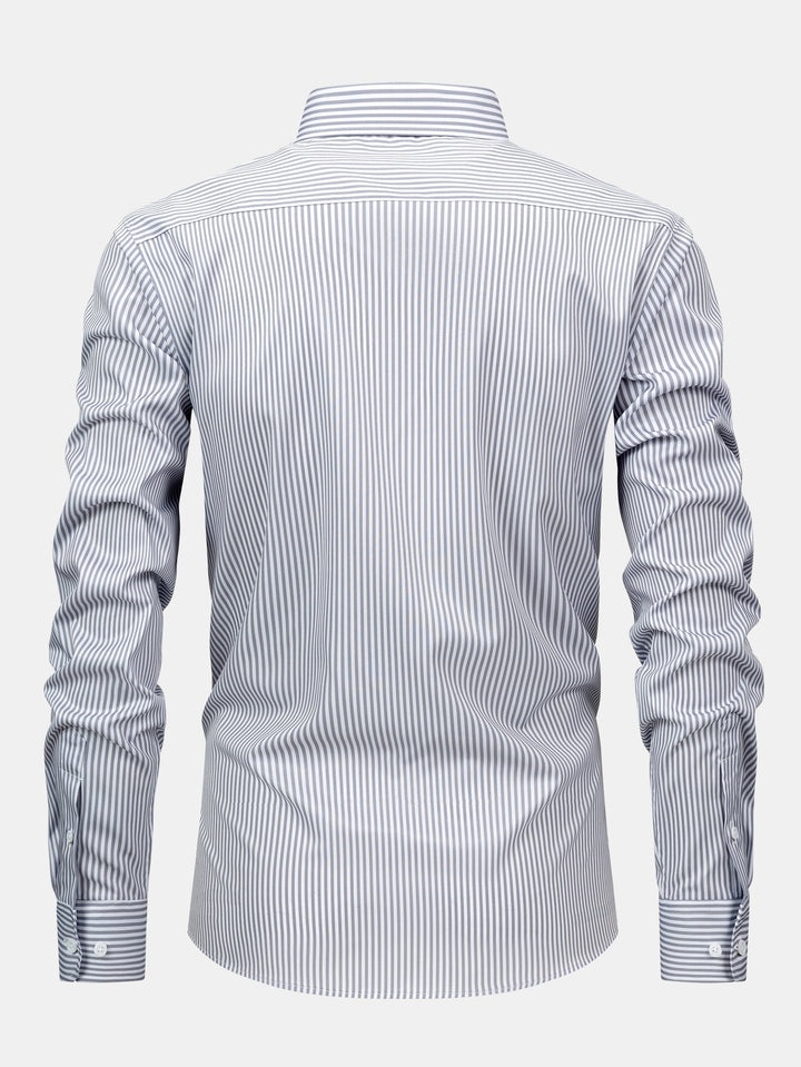 Camicia a righe a maniche lunghe con bottoni & Pantaloni dritti con vita elastica