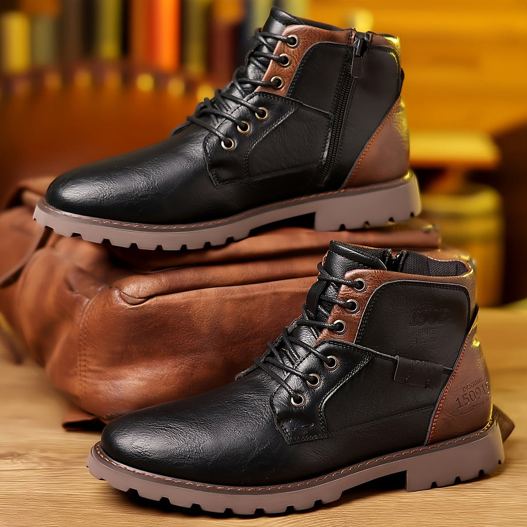 Aron™ | Stivaletti stringati vintage in pelle