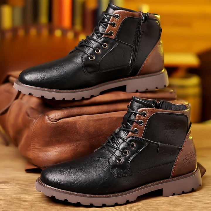 Aron™ | Stivaletti stringati vintage in pelle