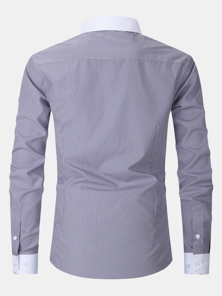 Camicia elegante con colletto a contrasto a righe