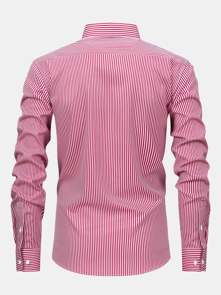 Camicia a righe a maniche lunghe con bottoni & Pantaloni dritti con vita elastica