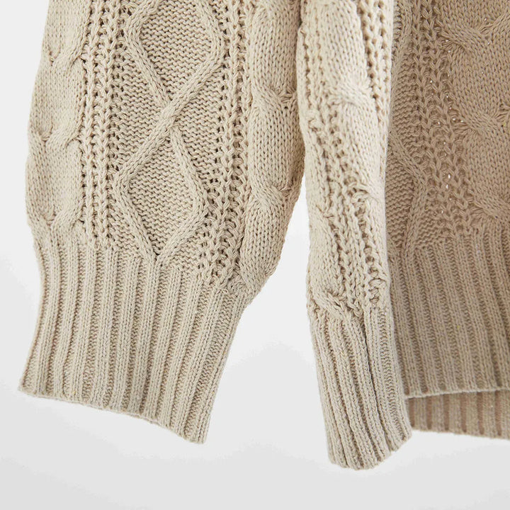 Anna™ | Maglione casual a maniche lunghe e scollo a V unito