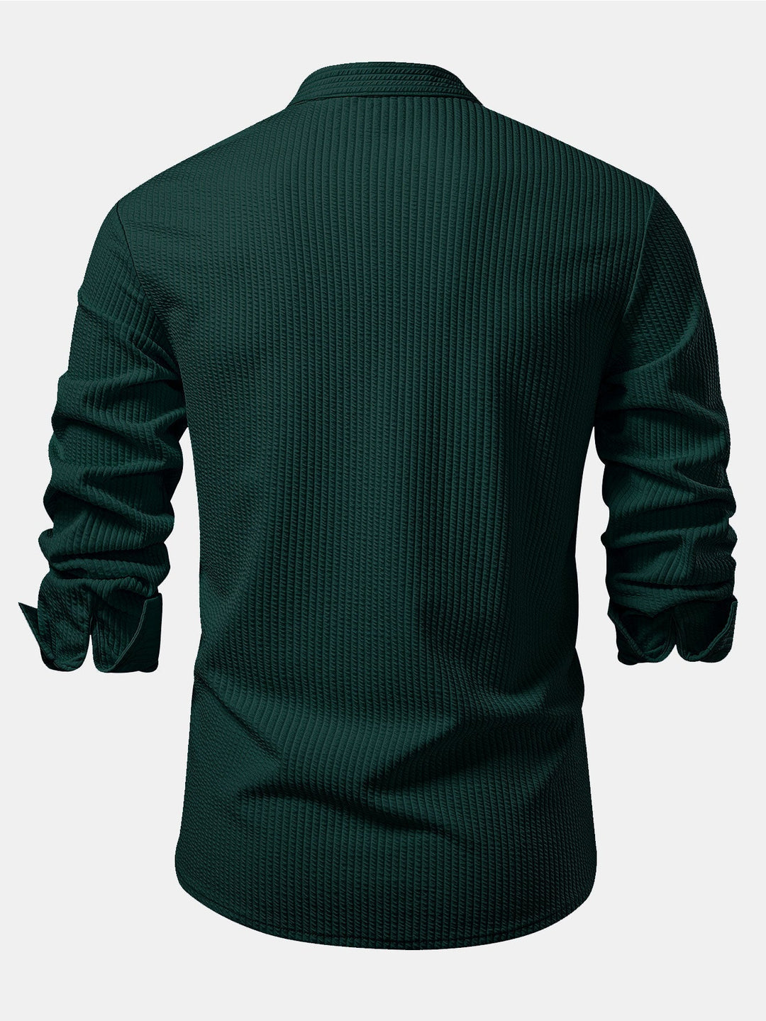 Camicia a coste con colletto alto, taglio muscolare, maniche lunghe