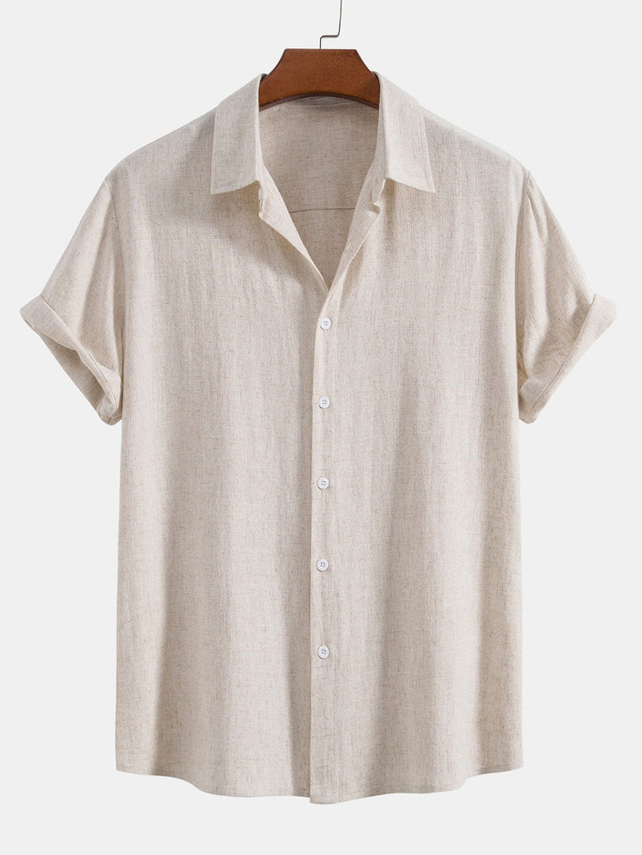 Camicia a bottoni in misto lino e rayon & Pantaloni in lino a gamba dritta