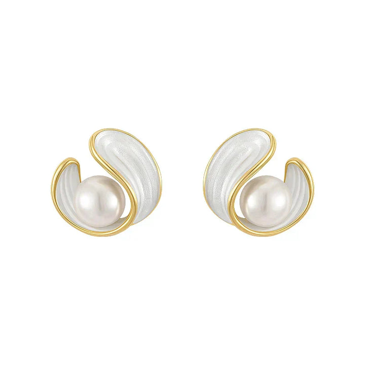 Orecchini in opale bianca di lusso con perle d'oro