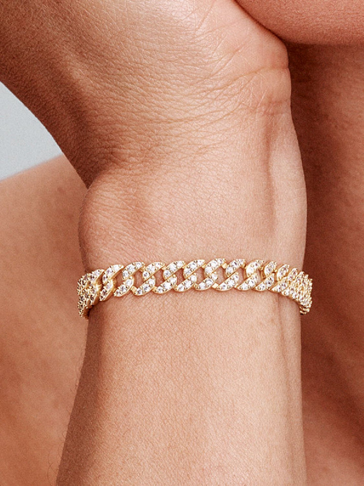 Bracciale cubano in moissanite