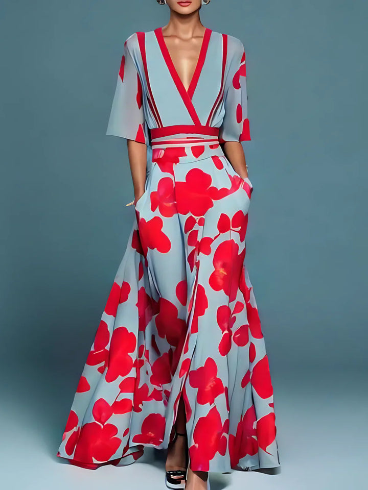 Elise™ | Abito Portafoglio Elegante a Fiori