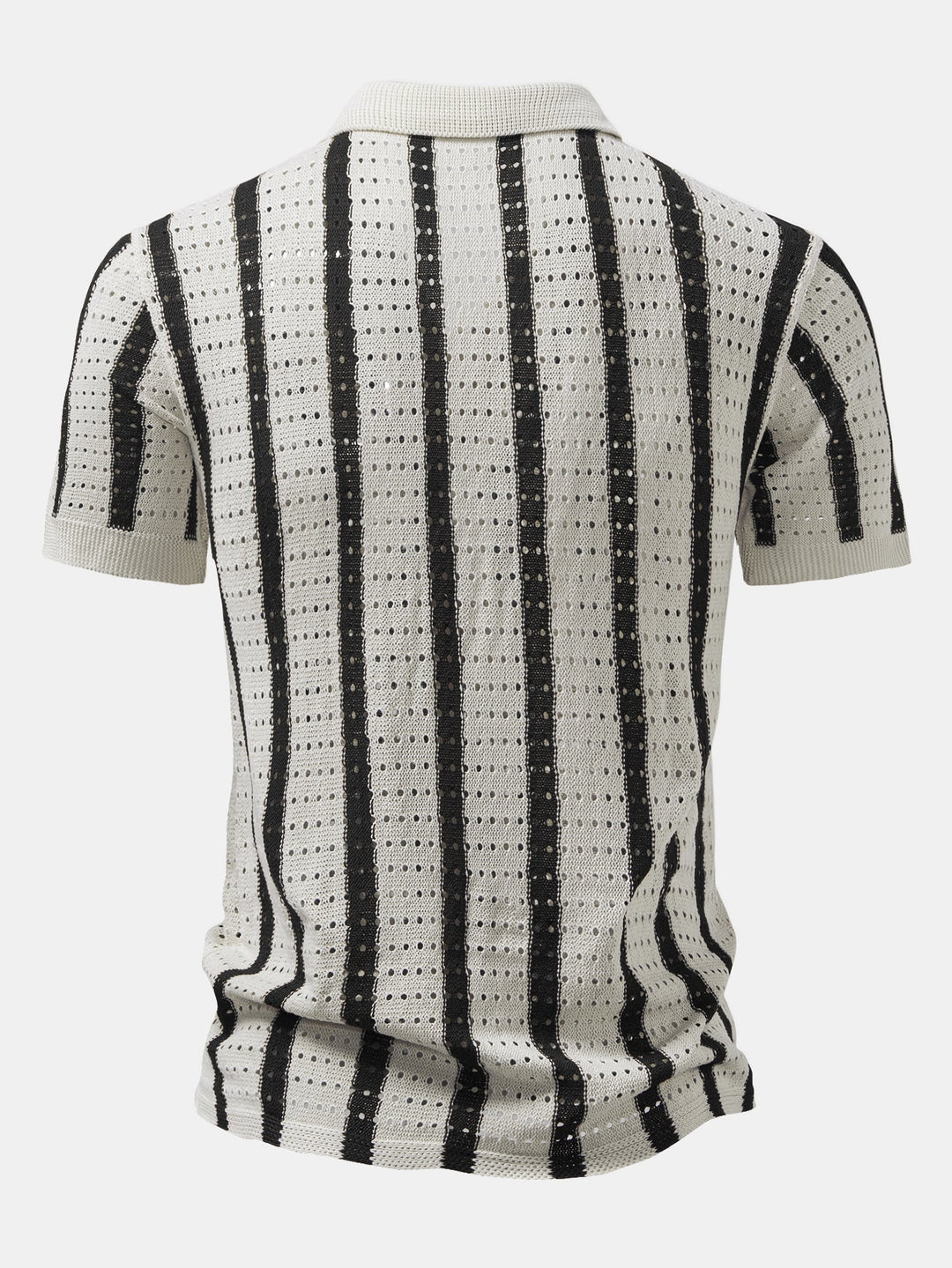 Camicia a maglia con occhietti a righe