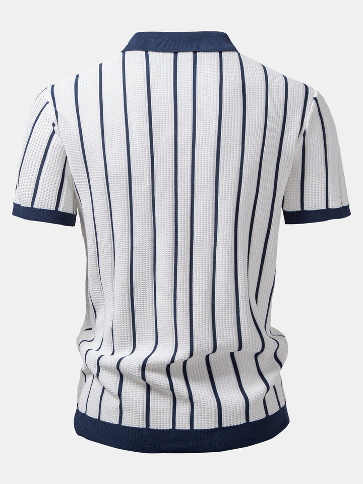 Camicia a bottoni in maglia a righe