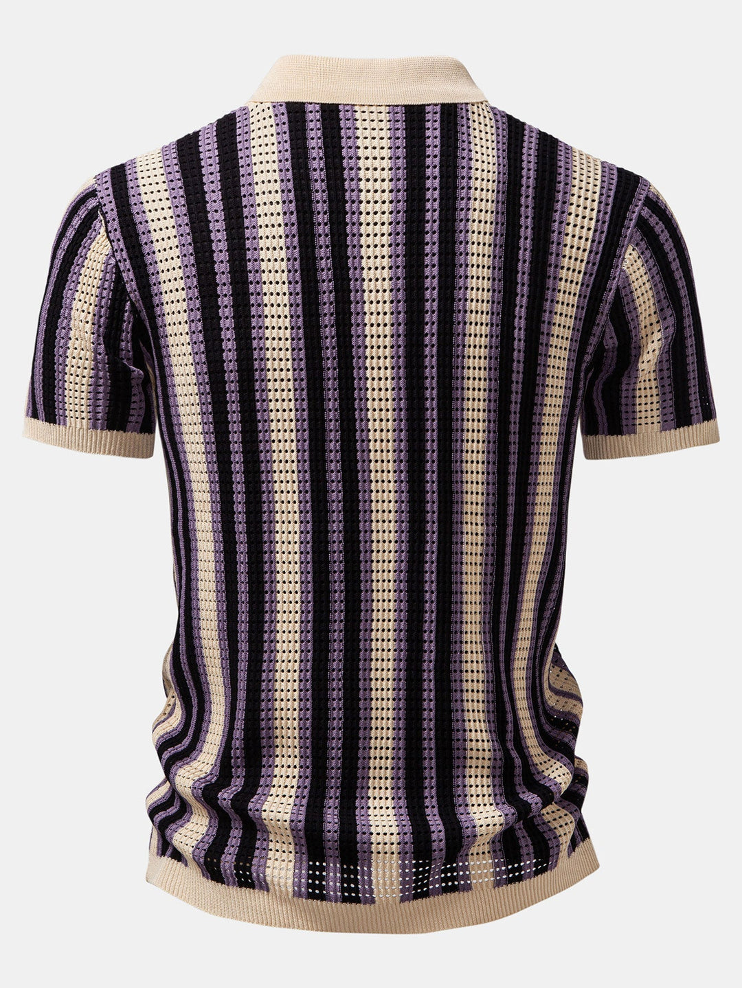 Camicia in crochet a occhielli a righe