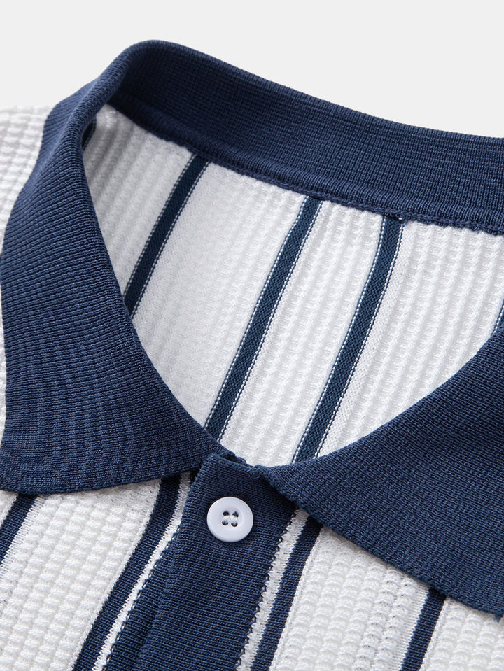 Camicia a bottoni in maglia a righe