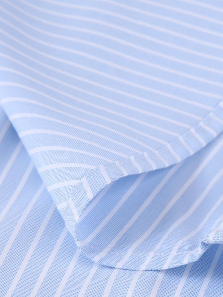 Camicia con colletto a contrasto e righe
