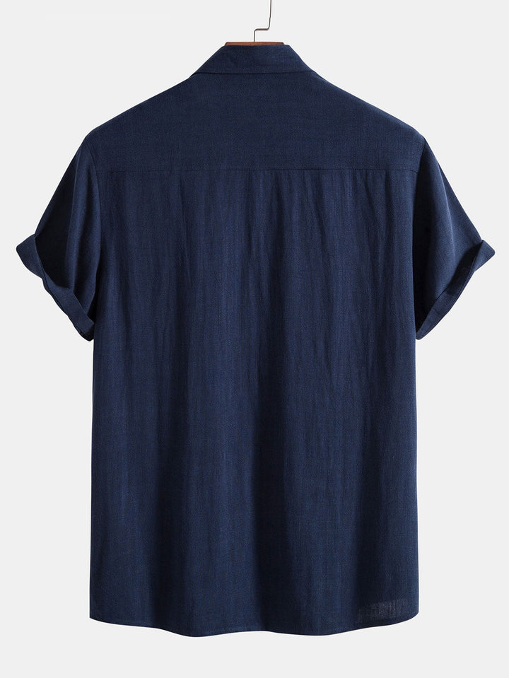 Camicia a bottoni in misto lino e rayon & Pantaloni in lino a gamba dritta