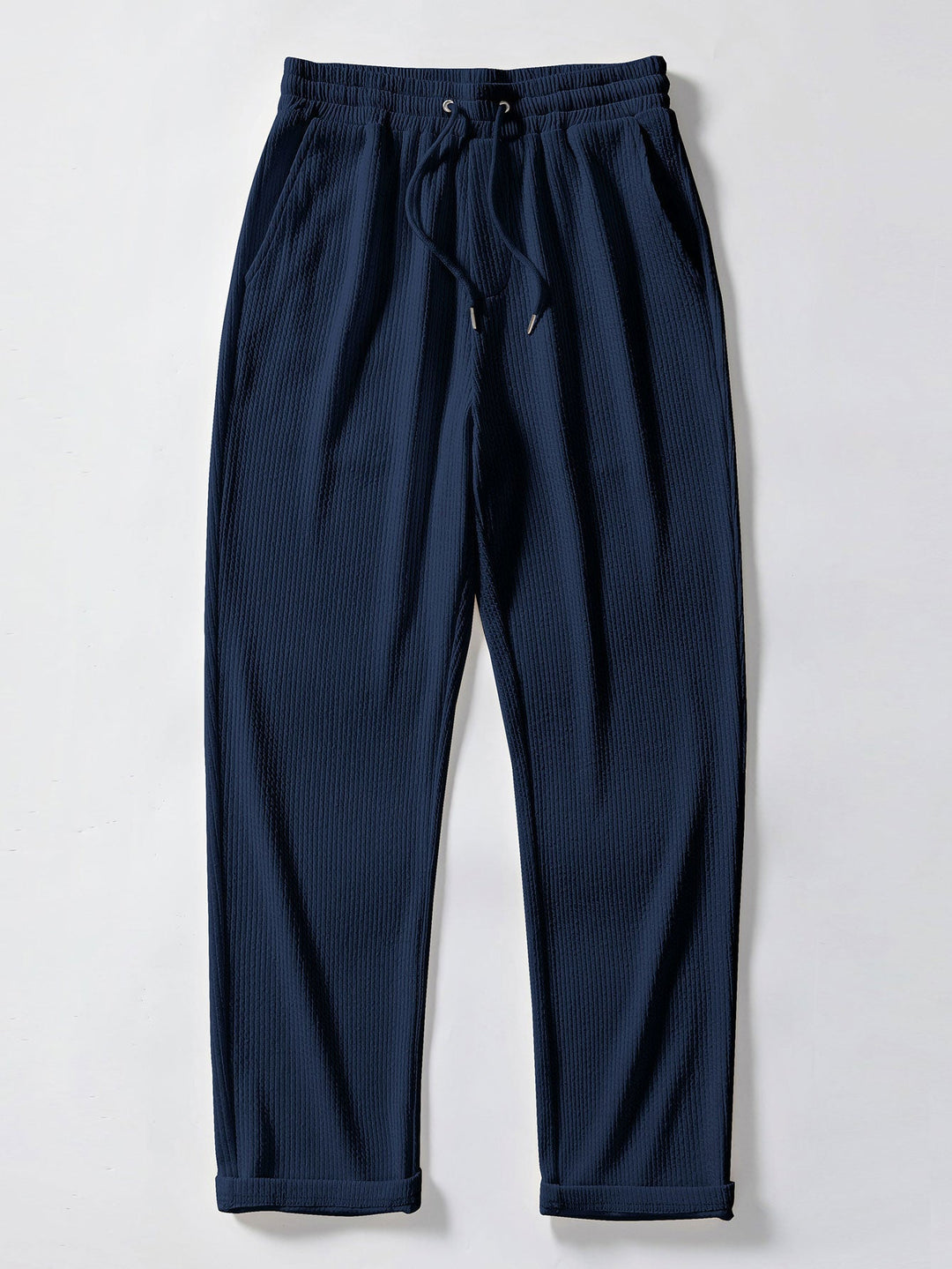 Chemise côtelée à manches longues, ajustée muscle, boutonnée & pantalon côtelé à jambe droite