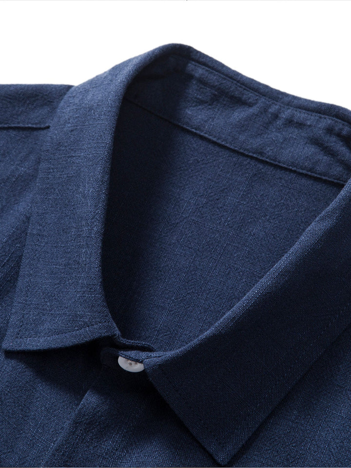 Camicia a bottoni in misto lino e rayon & Pantaloni in lino a gamba dritta