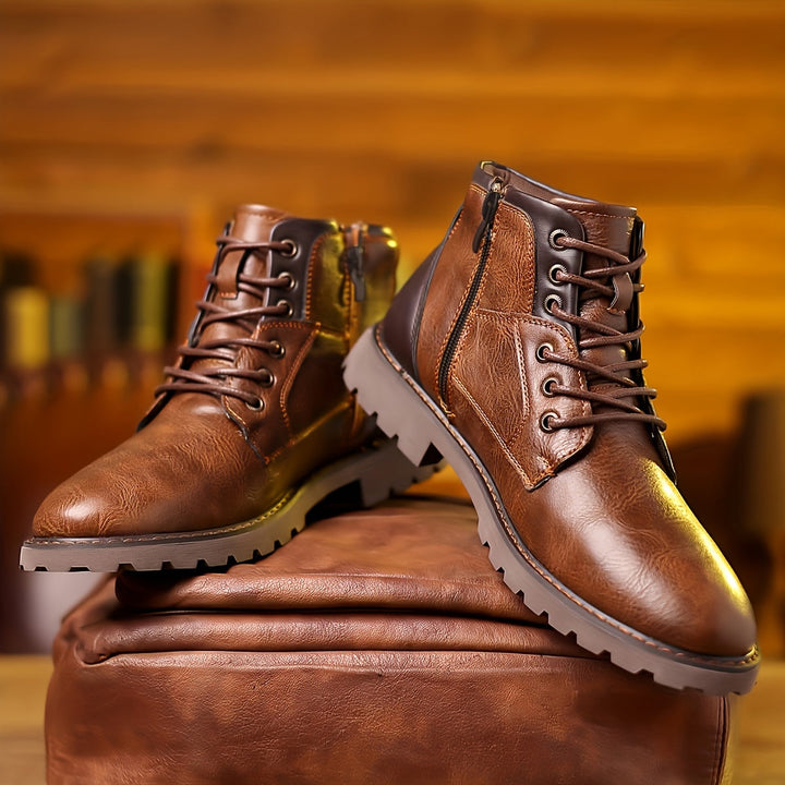 Aron™ | Stivaletti stringati vintage in pelle