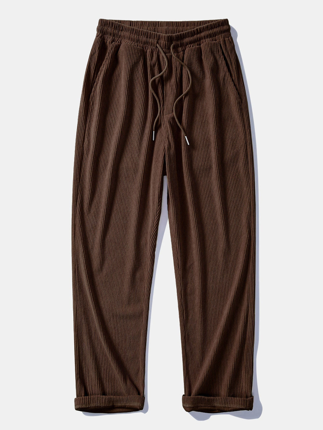 Camicia button-down in velluto a coste colorblock e pantaloni dritti in velluto a coste