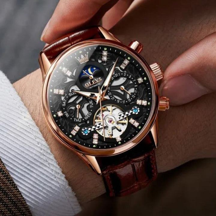 Orologio Automatico Meccanico con Cinturino in Pelle™ - Olsen & Olsen