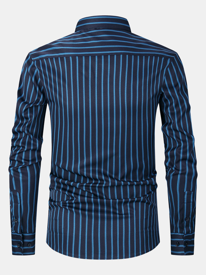 Camicia a righe a maniche lunghe con bottoni