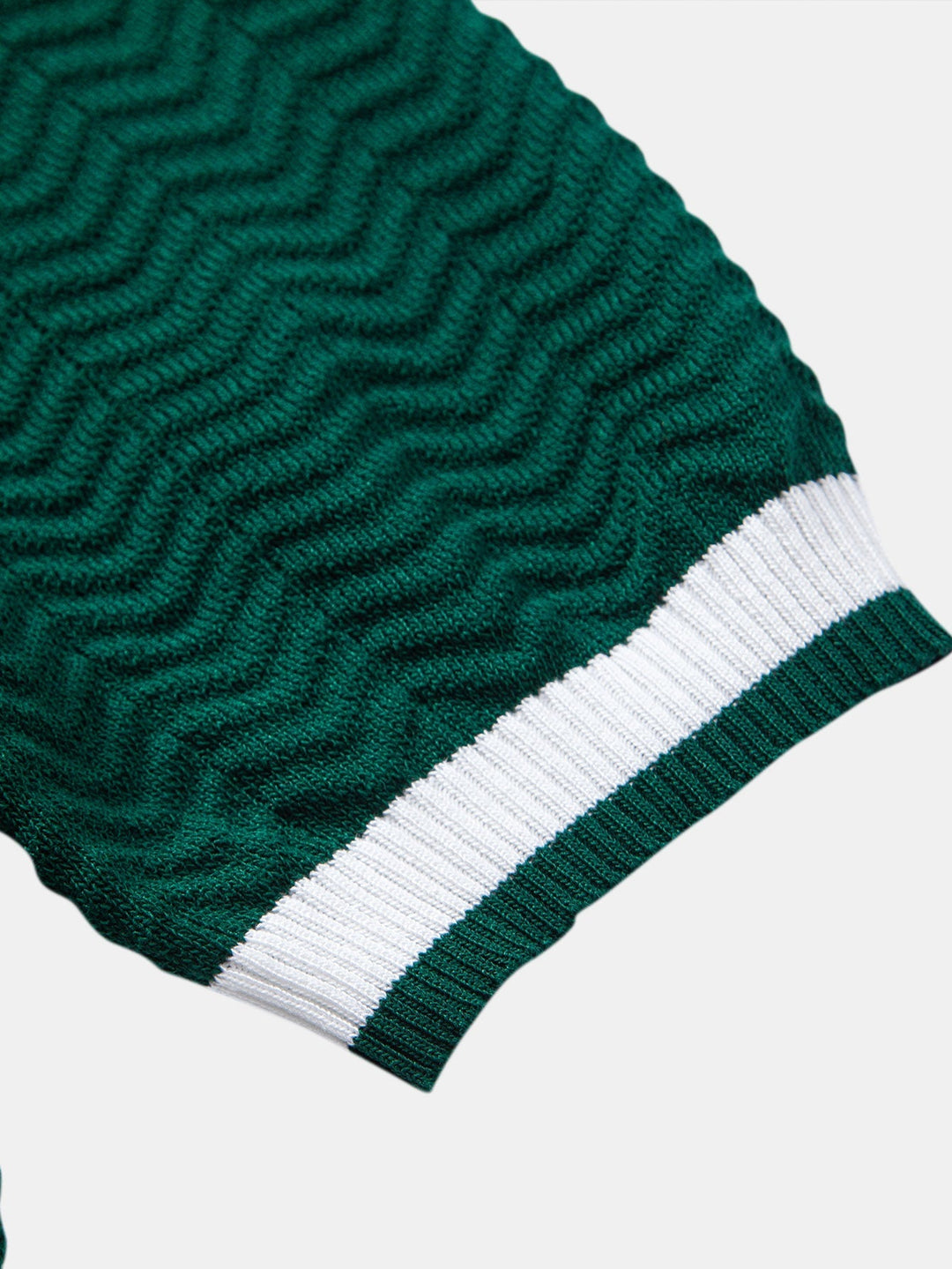 Polo a colletto a V in maglia a contrasto di texture