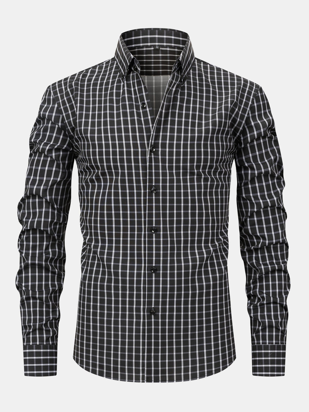 Camicia a quadri a maniche lunghe con bottoni & Pantaloni dritti con vita elastica