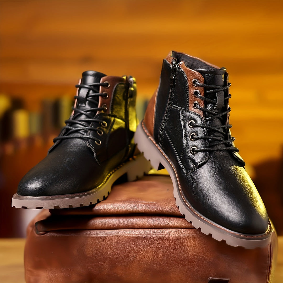 Aron™ | Stivaletti stringati vintage in pelle