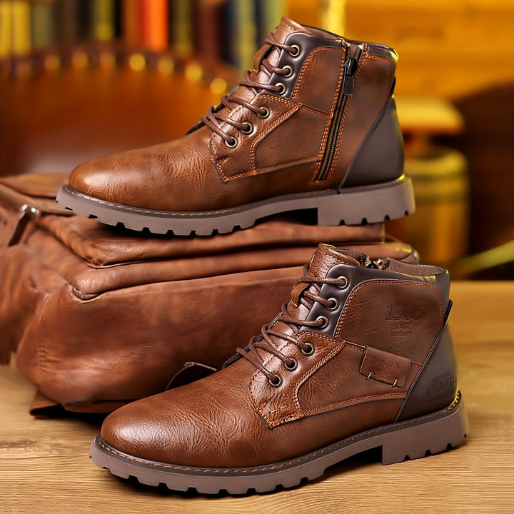 Aron™ | Stivaletti stringati vintage in pelle