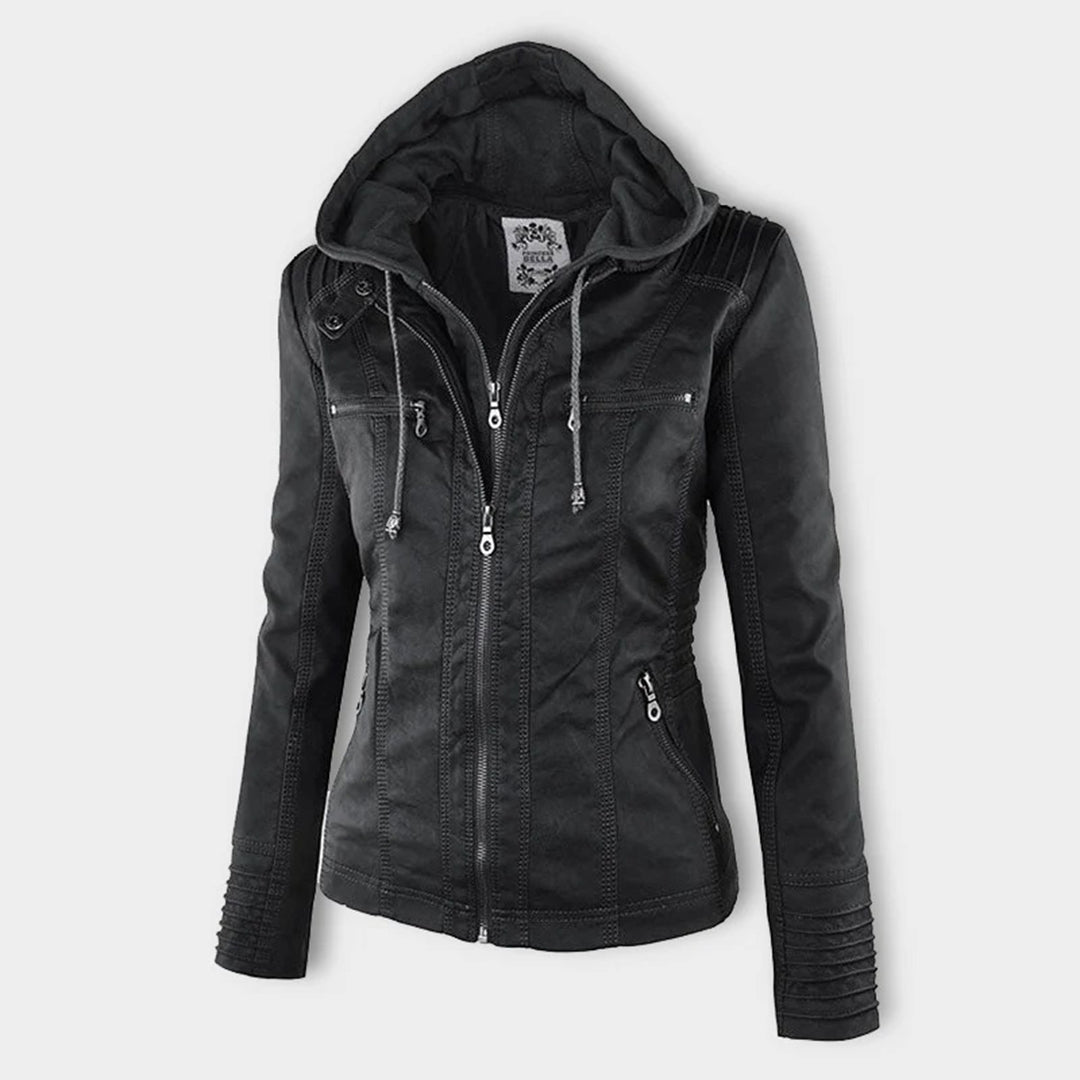Sienna™ | Giacca in similpelle con cappuccio