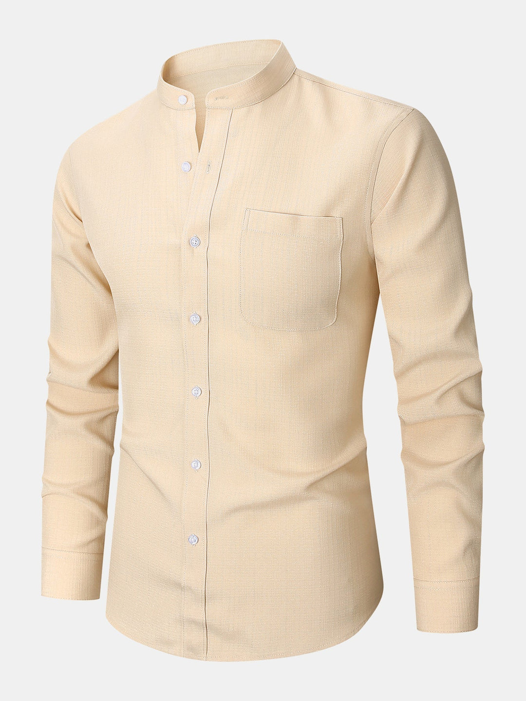 Camicia strutturata con colletto alto e maniche lunghe