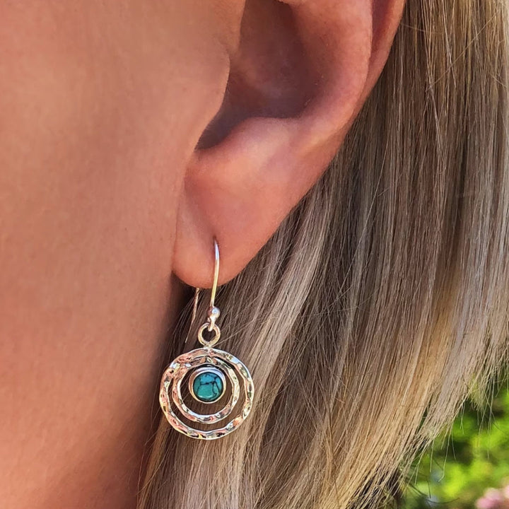Orecchini Boho Saturno con Turchese