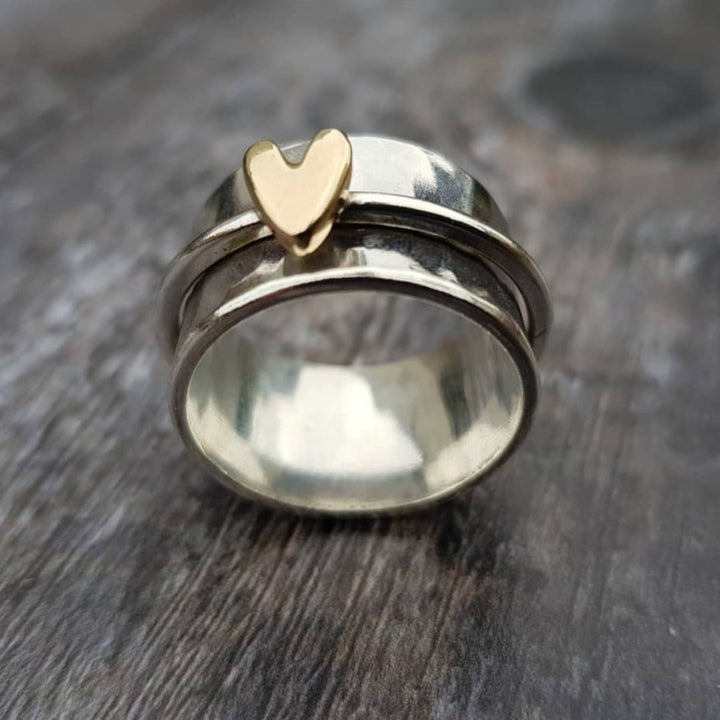 Mely - Anello in argento cuore dorato
