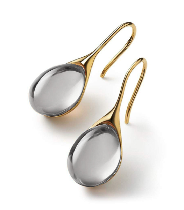 Orecchini in cristallo d'oro e argento
