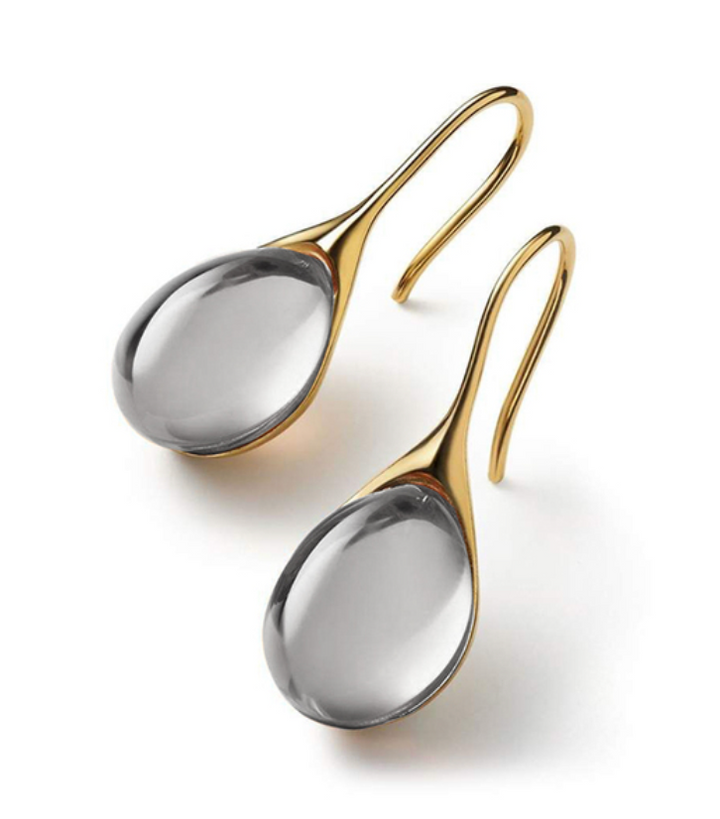 Orecchini in cristallo d'oro e argento