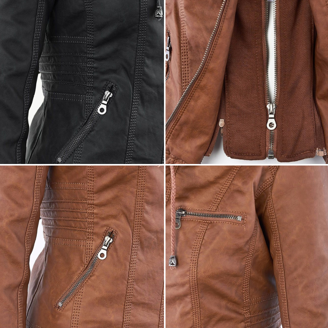 Sienna™ | Giacca in similpelle con cappuccio