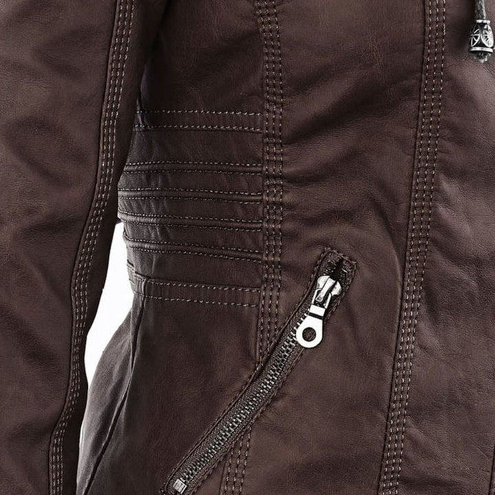 Sienna™ | Giacca in similpelle con cappuccio
