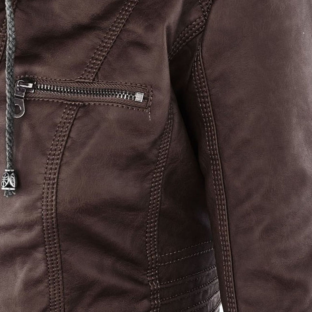 Sienna™ | Giacca in similpelle con cappuccio