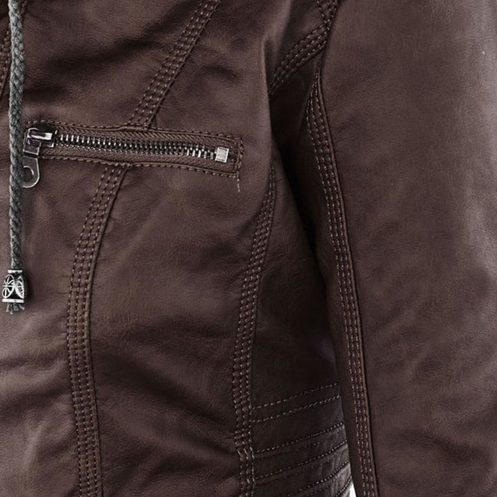 Sienna™ | Giacca in similpelle con cappuccio