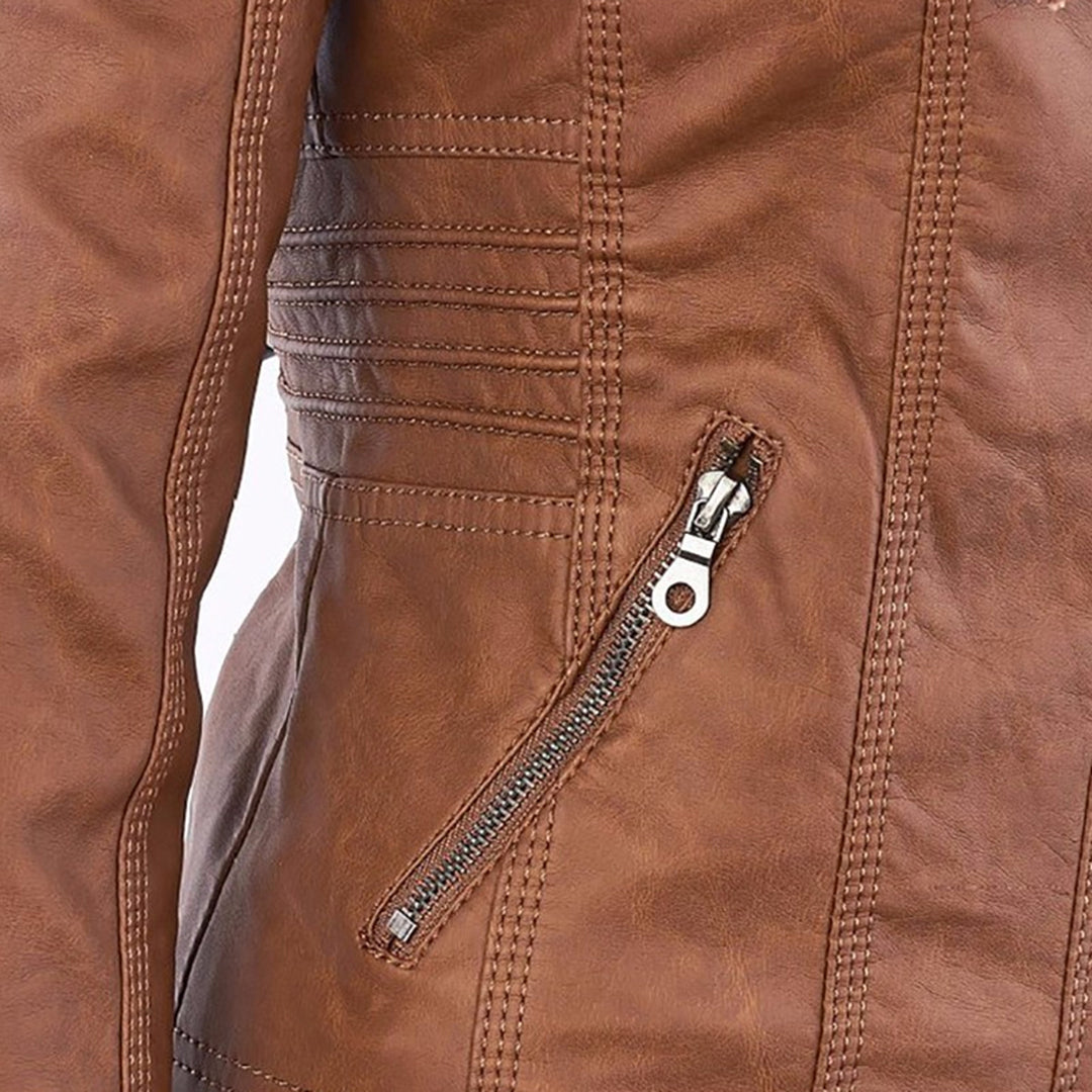 Sienna™ | Giacca in similpelle con cappuccio
