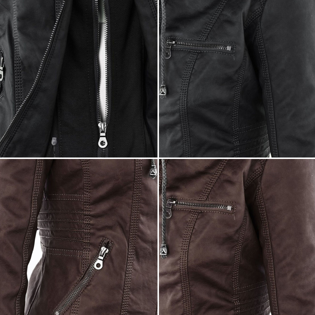 Sienna™ | Giacca in similpelle con cappuccio