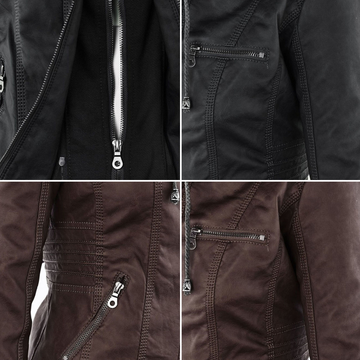 Sienna™ | Giacca in similpelle con cappuccio